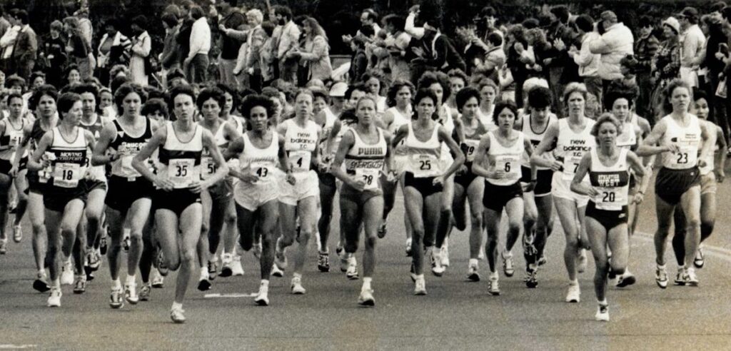 Start maratonu kobiet w 1984 . Zdjęcie: Dick Miligan, Źródło: https://www.thurstontalk.com/2019/05/10/olympias-road-to-1984-olympic-glory/
