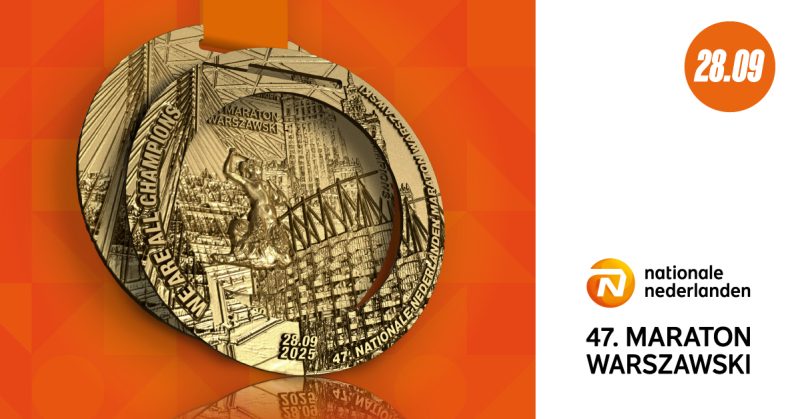Medal 47. Nationale-Nederlanden Maratonu Warszawskiego – wyjątkowy, bo można się nim podzielić. 5 medal 1200 pl