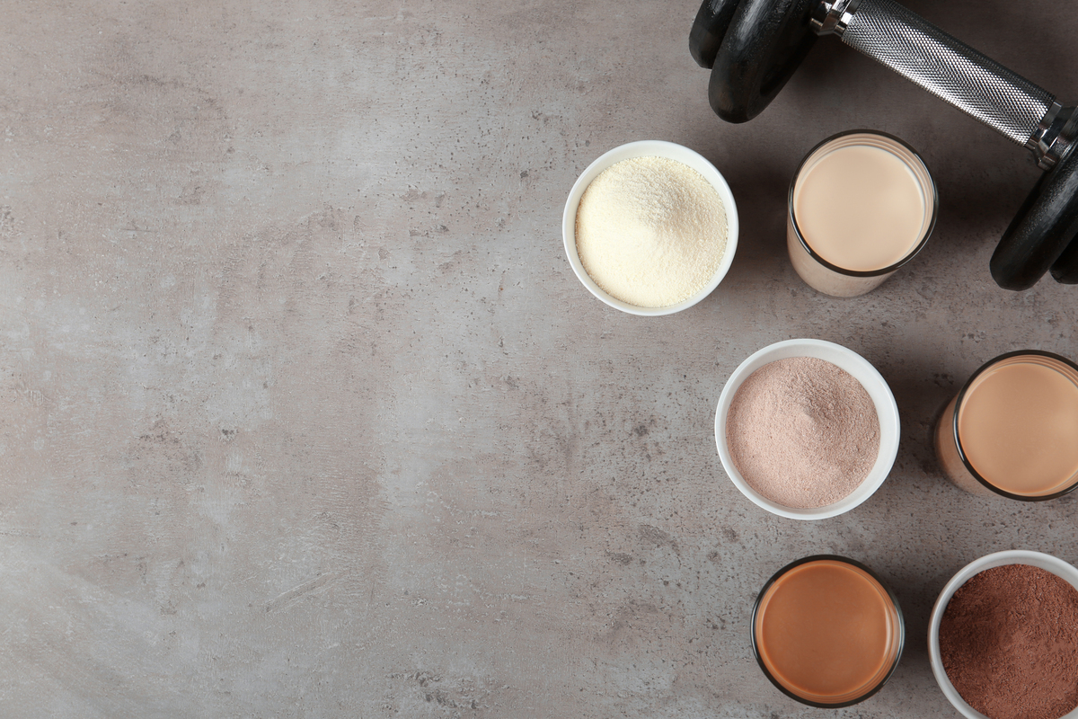 glowne flat lay composition with protei